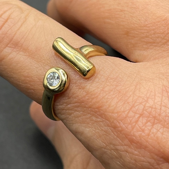 Uno de 50 gold-plated 18k silver ring  SIZE 5 - Picture 1 of 7